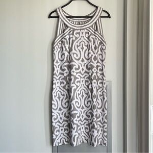 NWOT GRETCHEN SCOTT DESIGNS Brownish Gray and White Dress